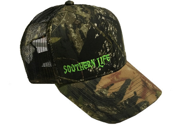 Green Camo Southern Life Snap Back Hat - Southern Life Apparel
